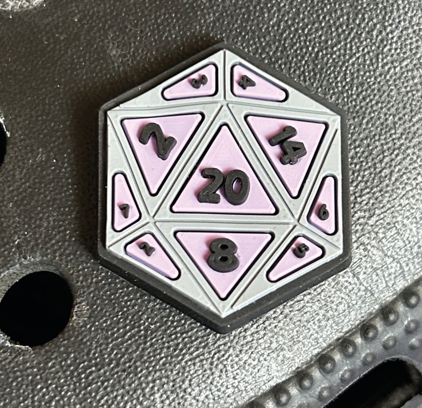 Polyhedral Dice Croc Like Shoe Charm