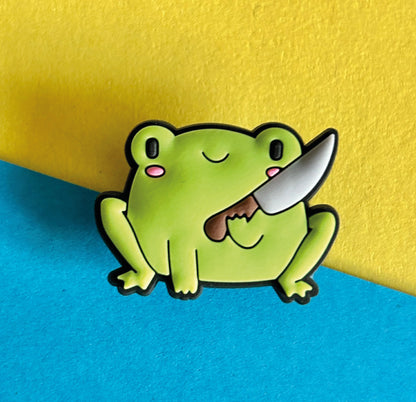 Frog with Knife Croc Like Shoe Charm.