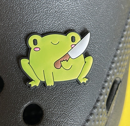 Frog with Knife Croc Like Shoe Charm.