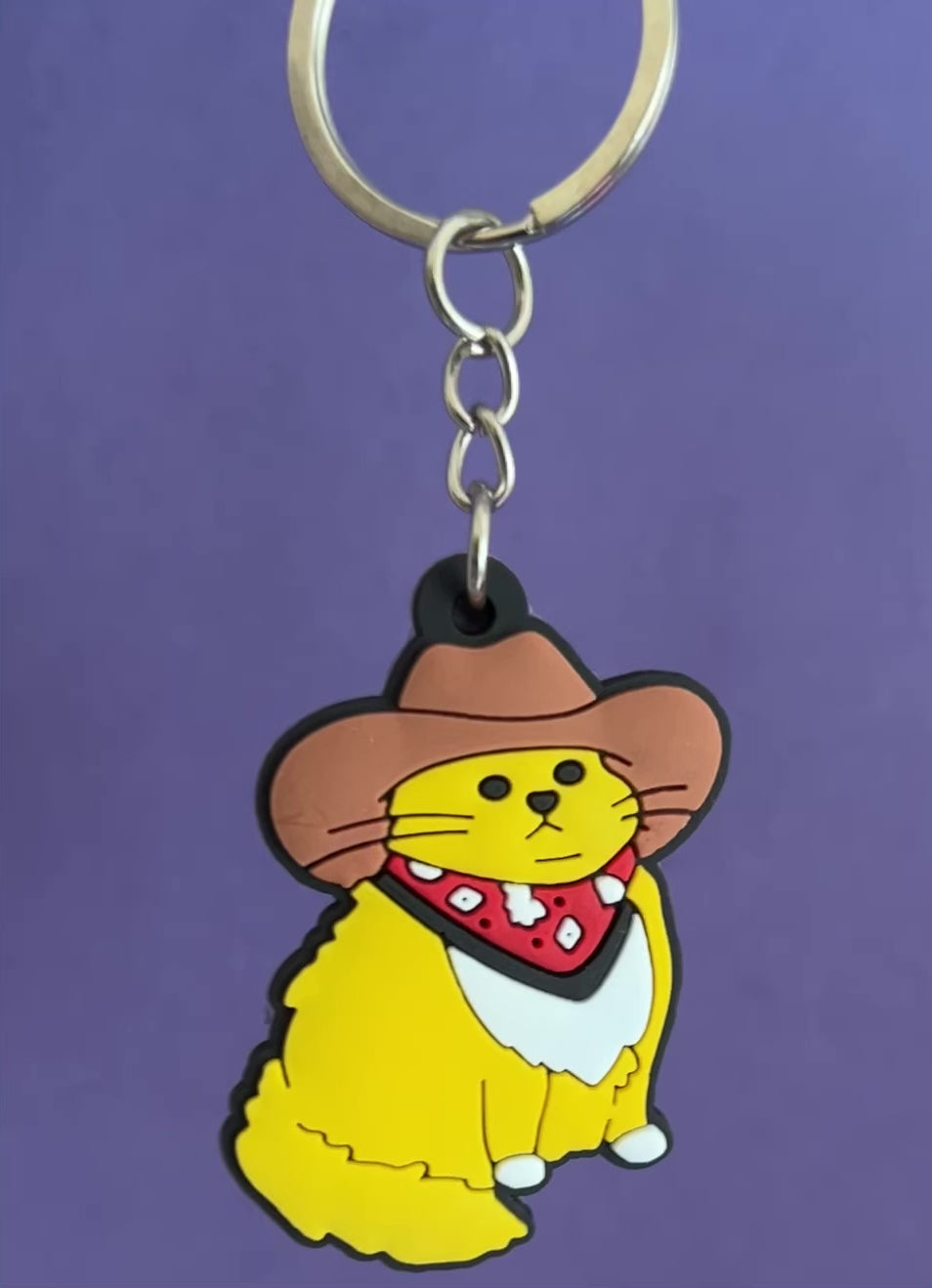 Cowboy Cat PVC Keyring - Bag Charm