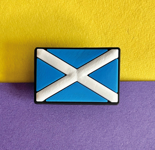 Scottish flag croc charm.