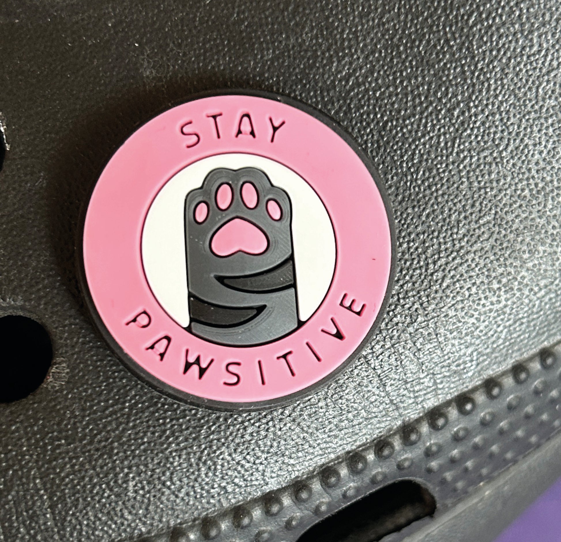 Stay Pawsitive Croc Like Shoe Charm