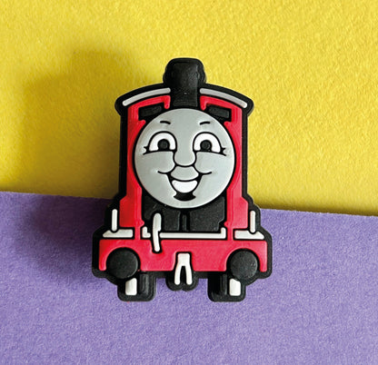 Character Train Croc Like Shoe Charm. Red.