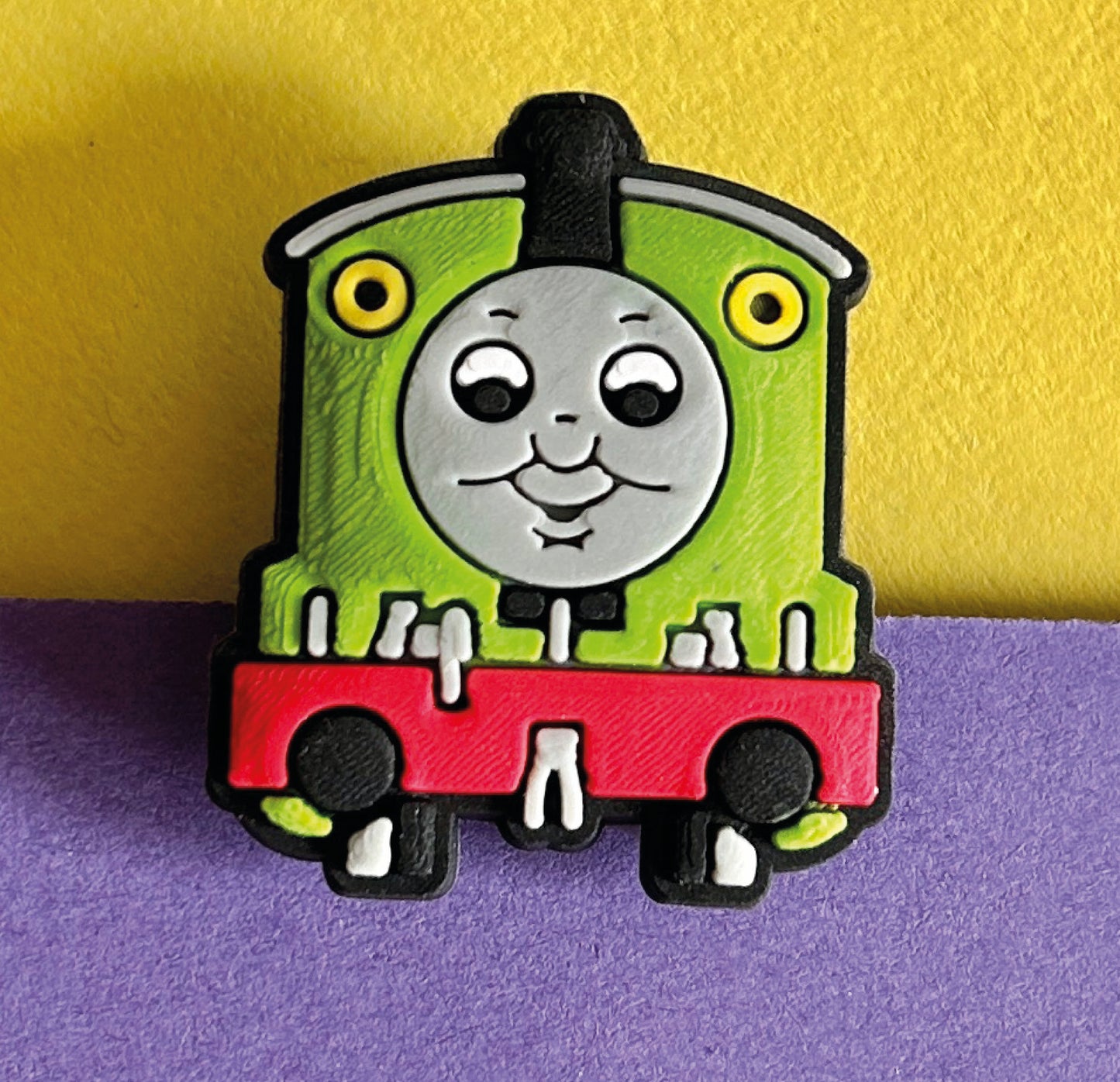 Character Train Croc Like Shoe Charm. Green.